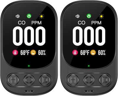 Carbon Monoxide Detectors Plug In, 3-in-1 CO Detector with Temp/Hum Sensor Portable Travel Carbon Monoxide Alarm with 85dB Alarm