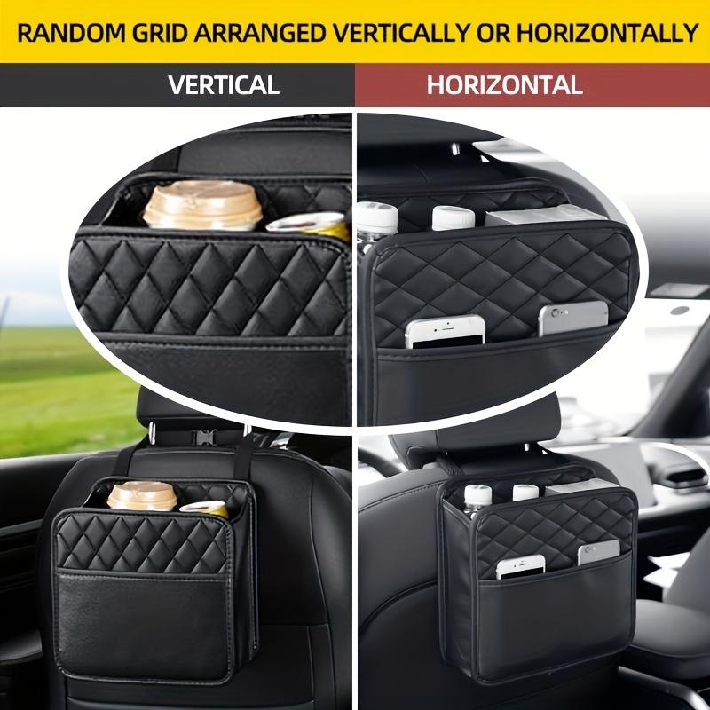 1Pc Multifunctional Car Seat Storage Bag Leather Storage Bag Garbage Bag Storage Bag Suitable for Most Car Models
