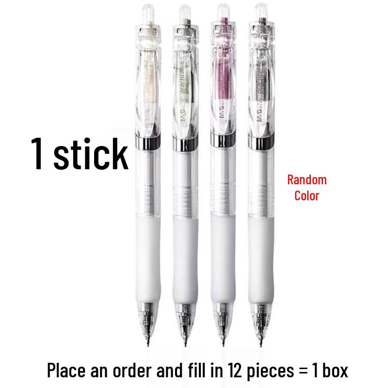 Chen Guang K3558 Schnelltrocknender Schwarzer Gelstift, 0,5 mm ST-Spitze, Transparent, Ideal für Prüfungen
