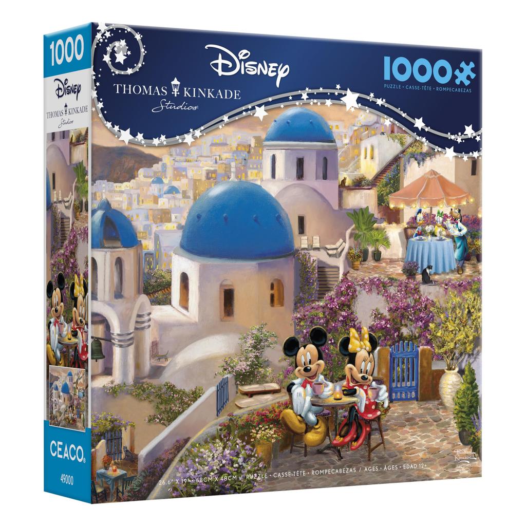 Ceaco - Disney - Thomas Kinkade - Mickey & Minnie in Greece - 1000 Piece Jigsaw Puzzle