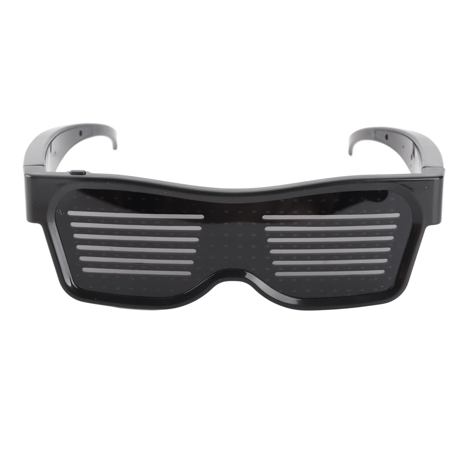 

Светодиодные очки с возможностью настройки, Bluetooth светодиодные очки для Хэллоуина и вечеринок по случаю дня рождения чёрный