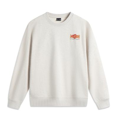 Li Ning Sports Lifestyle Series Comfortable Casual Simple Loose Breathable Round Neck Long Sleeve Sweatshirt Unisex Sweatshirt AWDV373-8