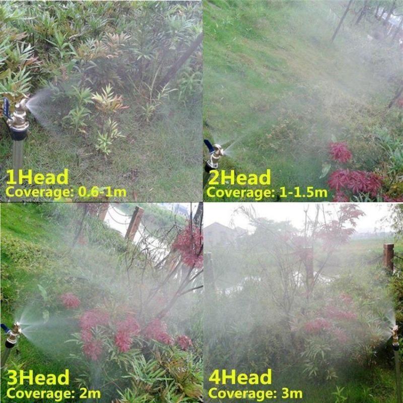 1/2" Misting Nozzle Brass Atomizing Spray Fitting Nebulizer Hose Connector Water Sprinkler Adjustable for Garden Lawn Irrigation