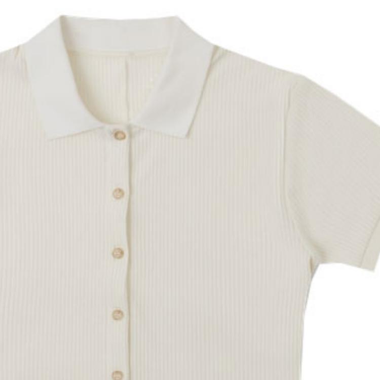 New Converse Polo Shirt Women's White 10027237-A01