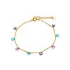 Bracelet - Rolcon - Argent 925 - Zircon multicolore - Or jaune 18K - 16cm + 3cm d'extension