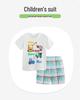 Summer Boys' Short-Sleeve T-shirt & Shorts - European American Style with Car Cartoon Print.