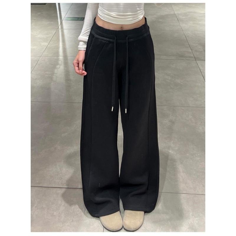 Sportovní kalhoty se stahovací šňůrkou pro ženy na podzim, ležérní, všestranné, slim, splývavé, úzké, širokonohé tepláky