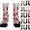 Unisex Crew Socks Breathable Comfortable Fit Mid Calf Socks Halloween Themed Printed Socks with Rose Pattern for Everyday Wear