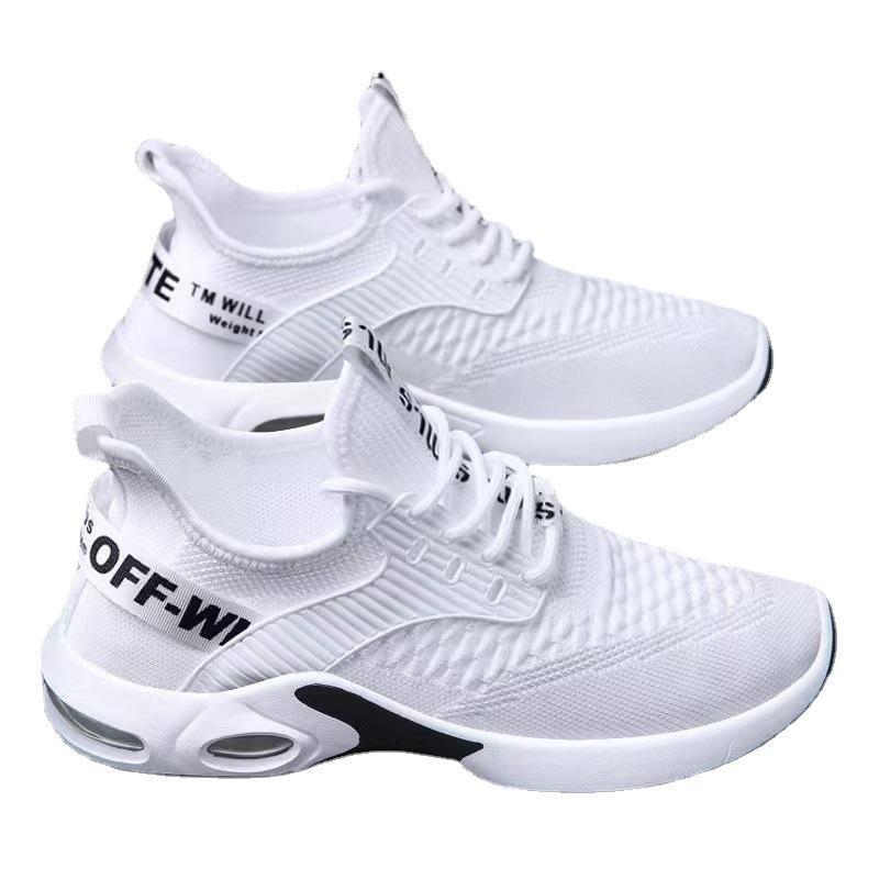 Summer Men's Casual Shoes New Men's Sports Shoes Flying Knit Breathable Fashion Korean Style Running Shoes Men's Shoes