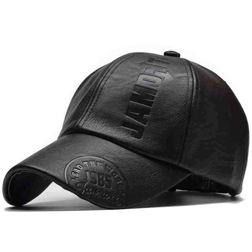 Winter Males Cap PU Leather Baseball Cap Men Snapback Hat Trucker Cap Dad Hat