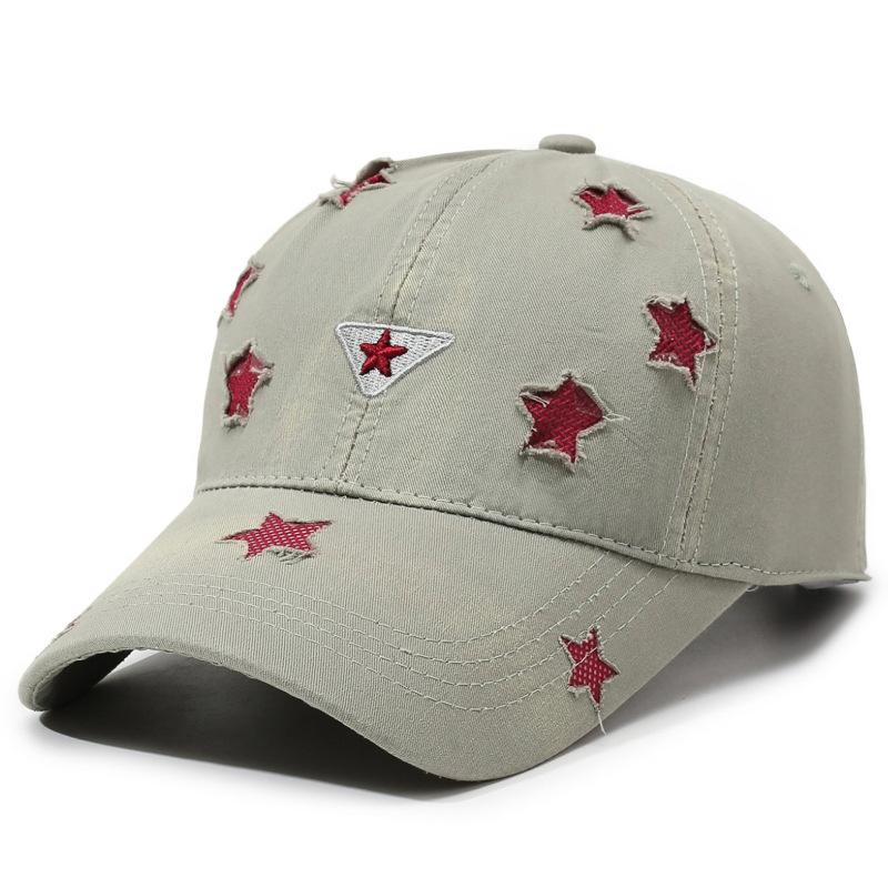 Vintage Five-Pointed Star Embroidered Baseball Cap Unisex Cap Breathable Soft Top Sunhat