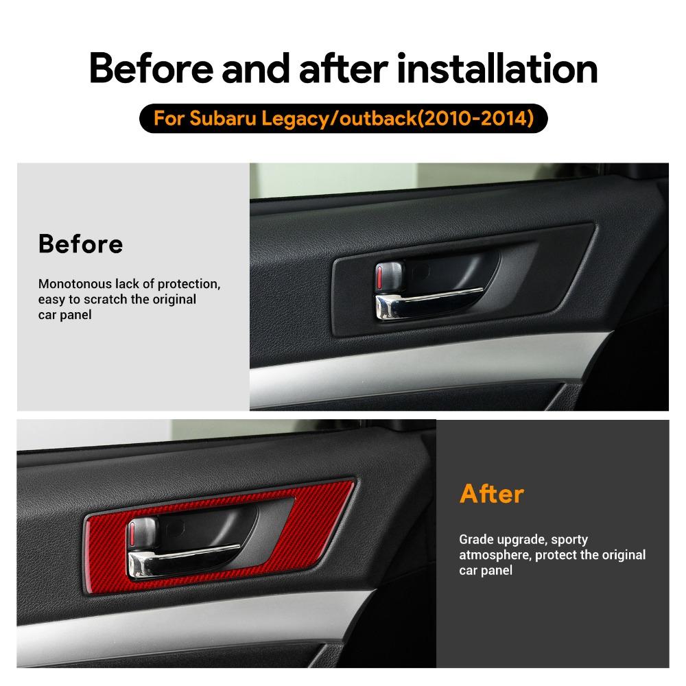 Interior Covering Inside Door Handle For Subaru Legacy/Outback 2010-2014 Car Inner Pull Handles Cover Frame Sticker Accessories