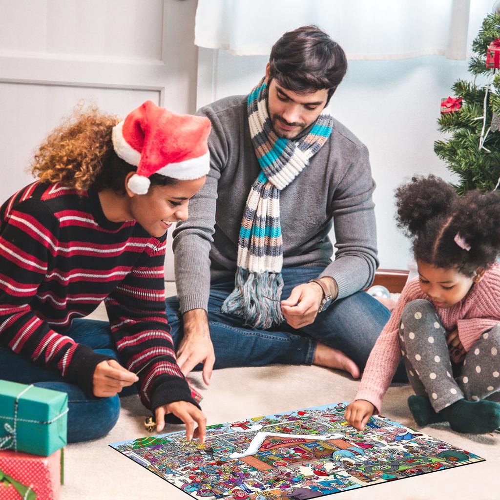 Christmas Elements Irregular Shaped Puzzle Desktop Children Wooden Puzzle