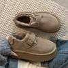 Cotton shoes women's winter velvet outer wear new one-pedal thick-soled heightening big-headed bread shoes snow boots