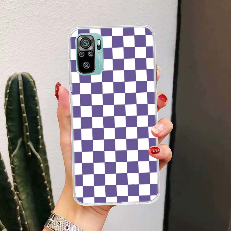 Retro Classic Chess Board Grid Phone Case For Xiaomi Redmi Note 13 14 15 Pro Plus 12S 12 14S 11S 11E 10 10S 11 11T 5G 4G Cover C