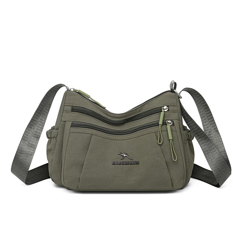 Women Nylon Crossbody Bag Multi Pocket Shoulder Handbag with Adjustable Strap