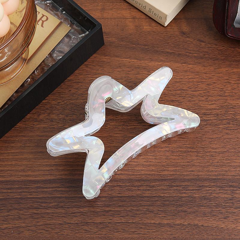 Ice Through Acrylic Star Grab Clip Fashion High-End Girl Daily Hair Disc Shark Clip Hair Grab