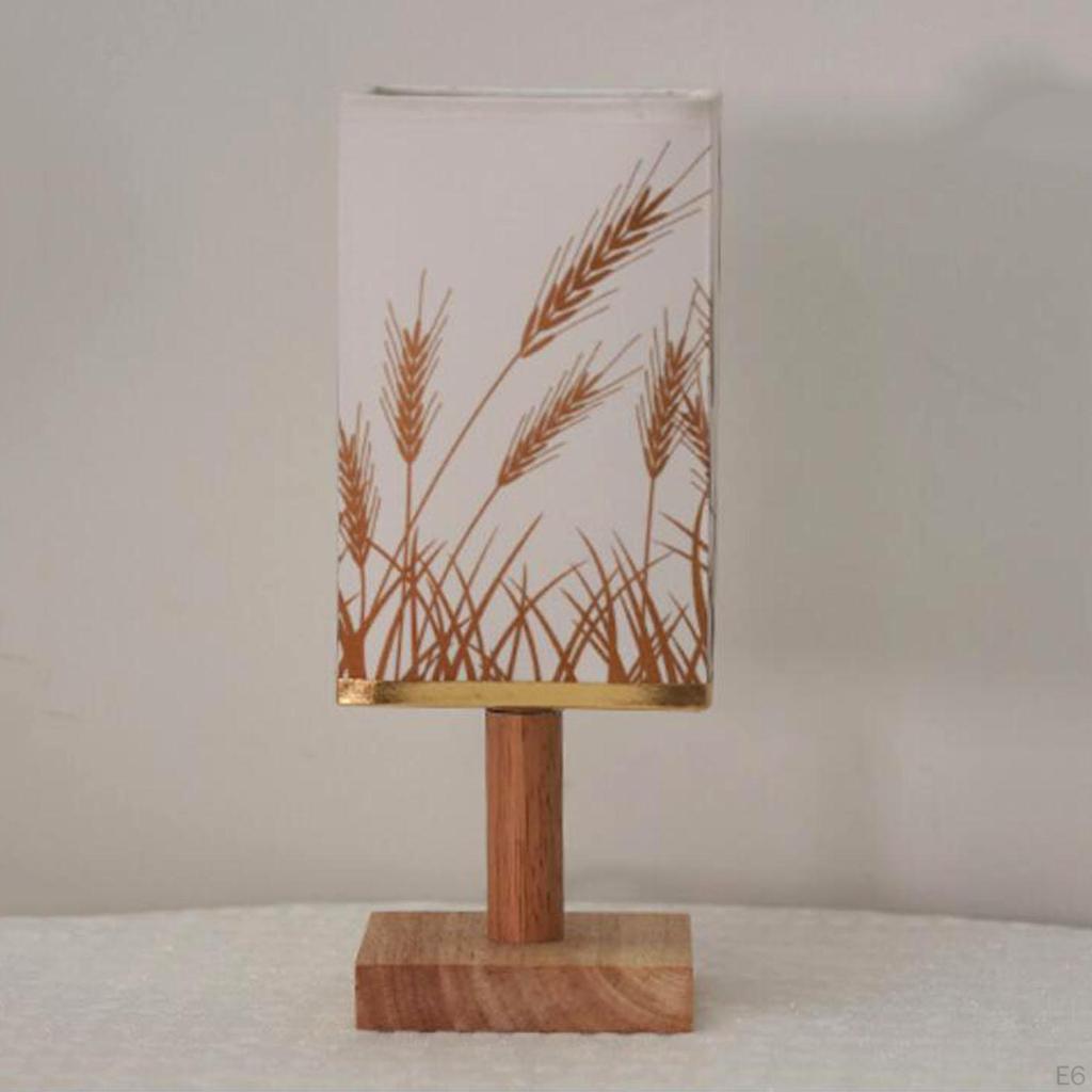 Bed Lamp, Lamp with Linen Fabric Shade, Small Nightstand for Nursery, Bedroom, Kids Children