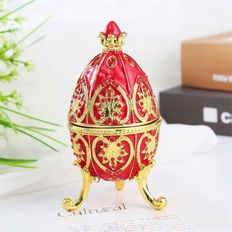 Russian Pelican Faberge Egg Box Ornaments With Rhinestone Decor For Gift Daily