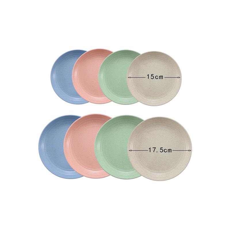 18cm Round Wheat Straw Plate for Snacks, Fruit, and Dining Table Use