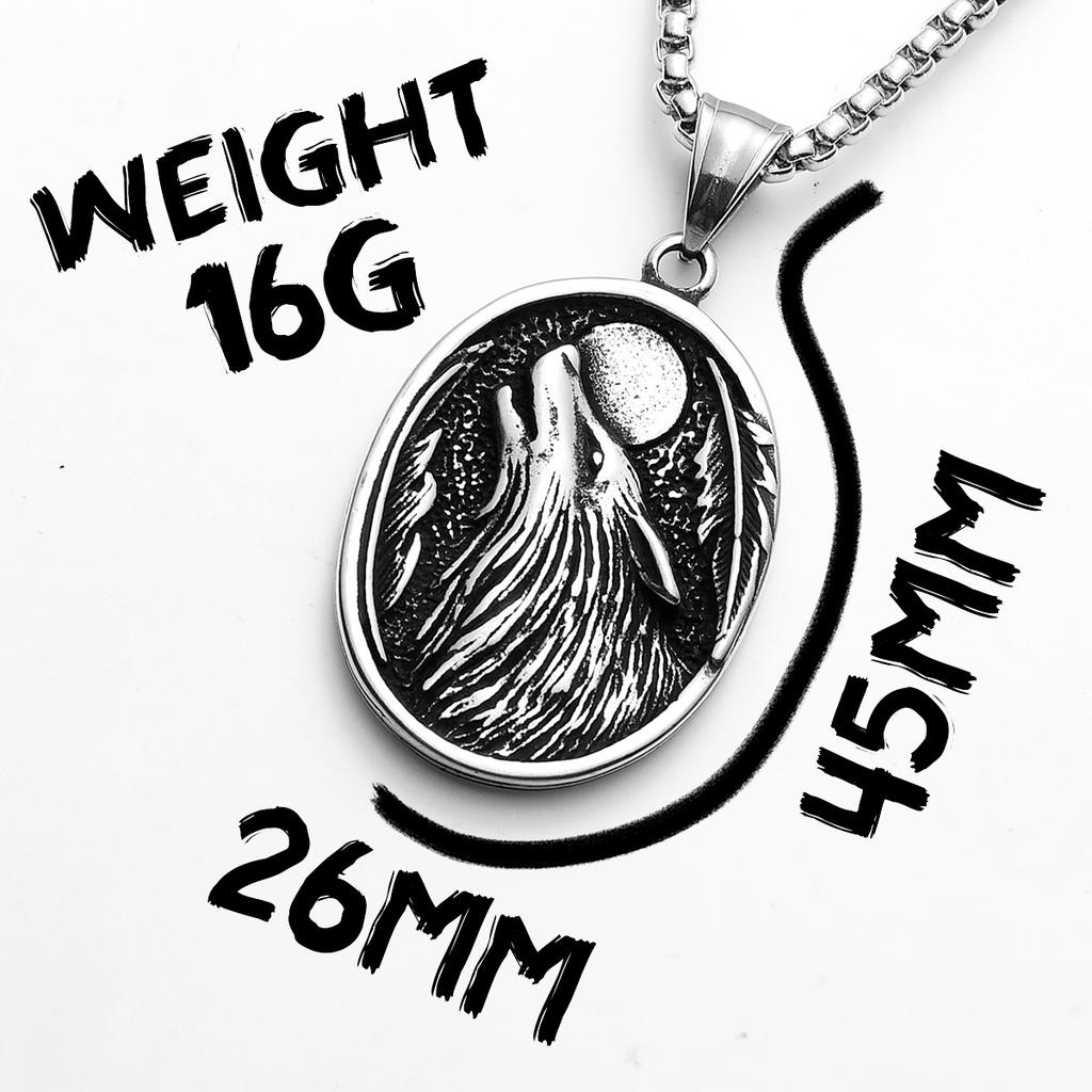 Full Moon Wolf Compass Men Necklaces Stainless Steel Pendant Chain Women Punk Fashion Jewelry New In Accessories Gifts