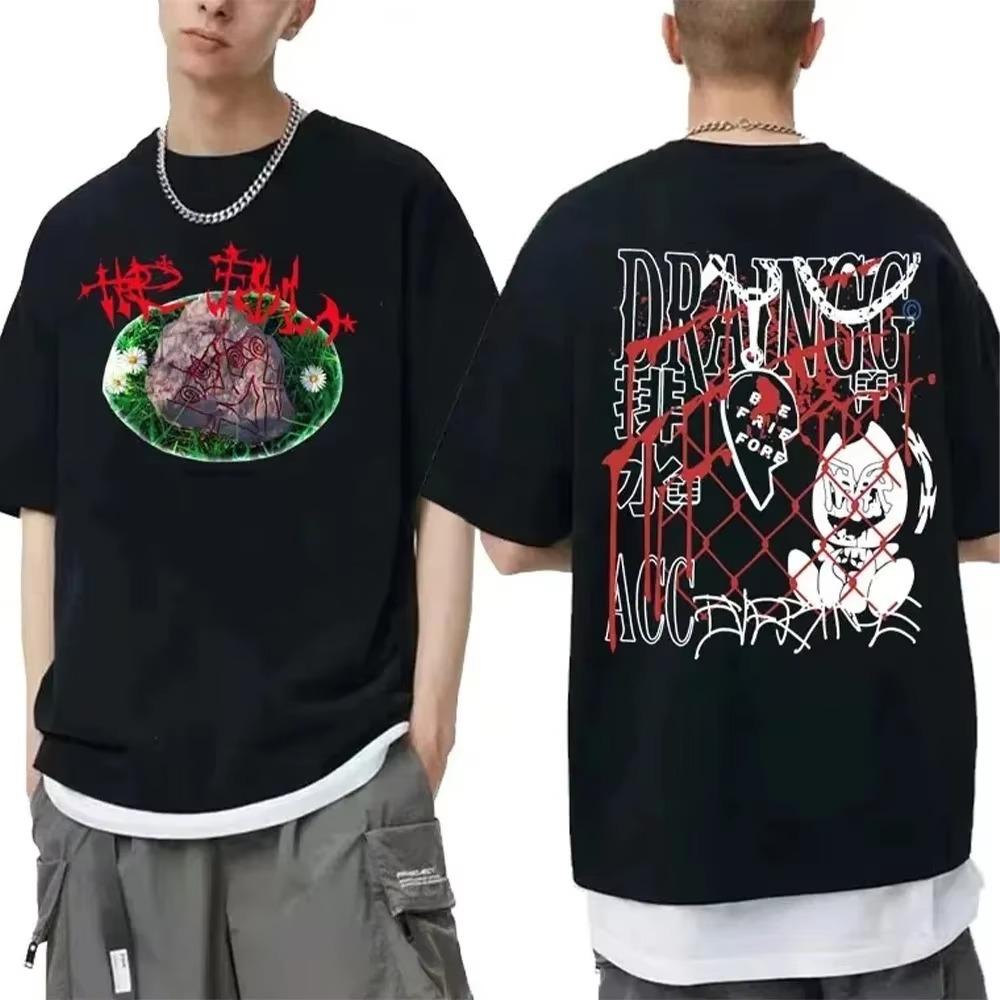 Bladee 333 Hip Hop Trend Skate Drain Gang Men Cotton T Shirt Funny Hipster Tshirt Men Women Tee Fashion  Sense T-Shirts Tops