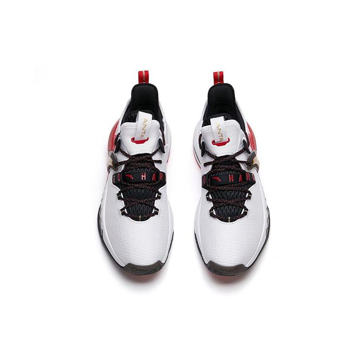 New Anta GH2 'Five Stars' Anti-Slip Wear-Resistant Low-Top Basketball Shoes White Red 112131103-5