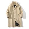 Spring and Autumn Windbreak Men's Mid To Long Coat Men's Jacket Solid Color Single Breasted Lapel Out Fashion Casual Men's Wear