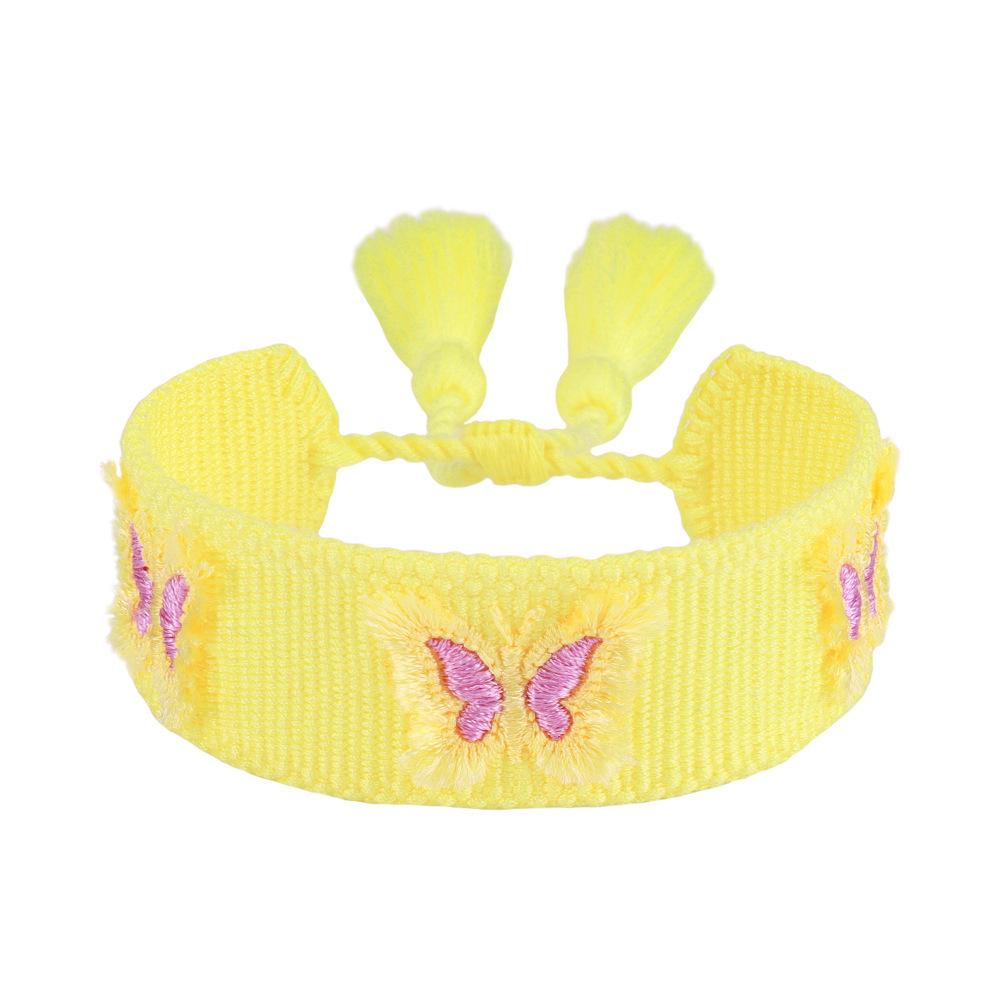 Богемный плетеный браслет с вышивкой, кисточками и глазом Фатимы для женщин