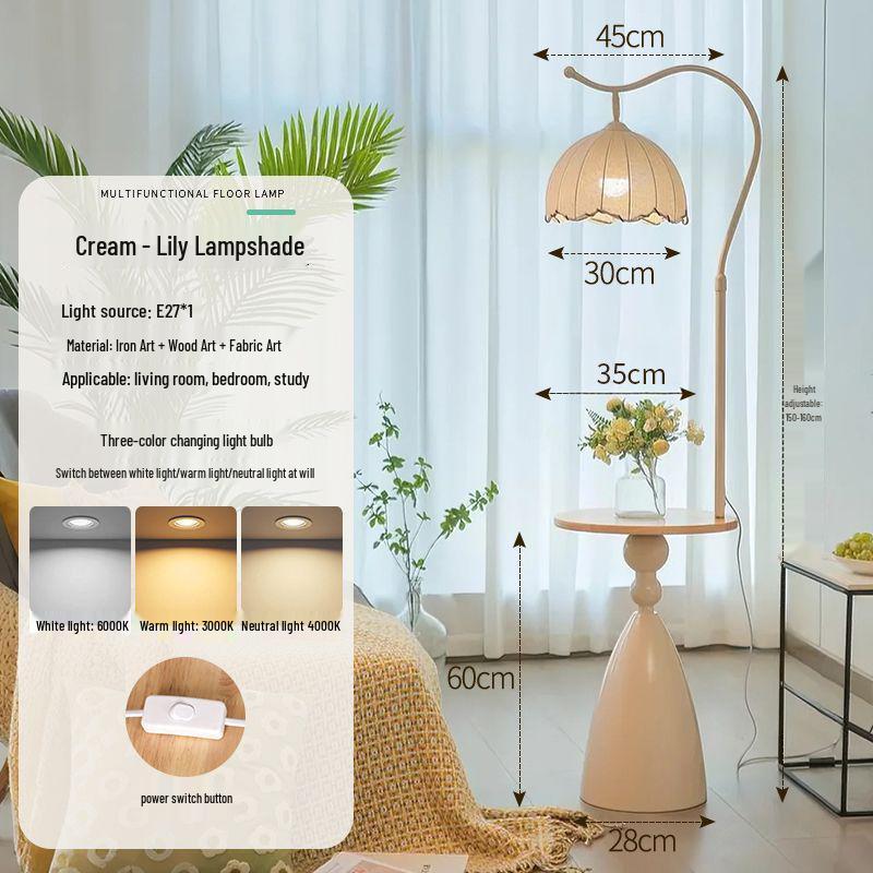 French Floor Lamp: Internet Celebrity Style for Living Room, Bedroom, or Sofa Side; Integrated Atmosphere Lighting.