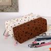 Bow & Heart Print Pencil Case Large Capacity Stationery Bag Simple Pen Bag  Students