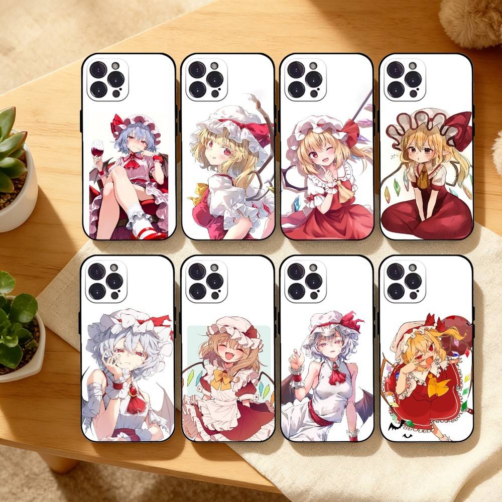 Cute TouHou Project Flandre Phone Case For iPhone17,16,15,14,13,12,Plus,Pro Max, 5G Others Soft Black Cover
