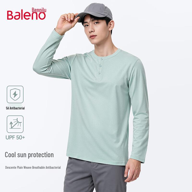 Baleno Men s Sun Protection Long Sleeve Henry Collar Shirt L