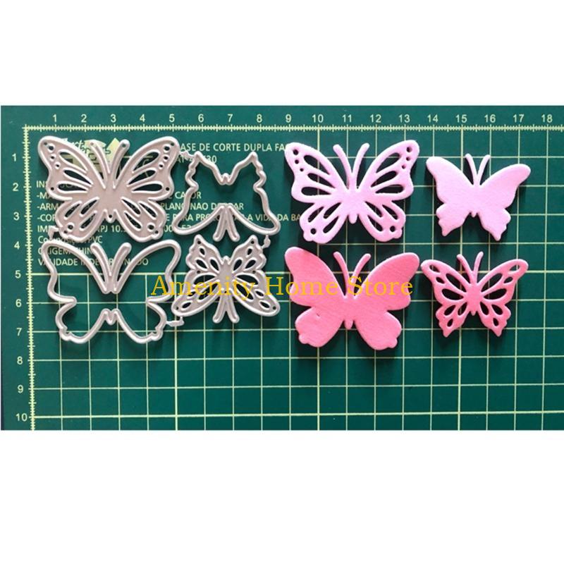 F26C Butterflies Cutting Dies Metal Stencil Template Mold Carbon Steel Mould Embossing Craft Decoration for Home School Make
