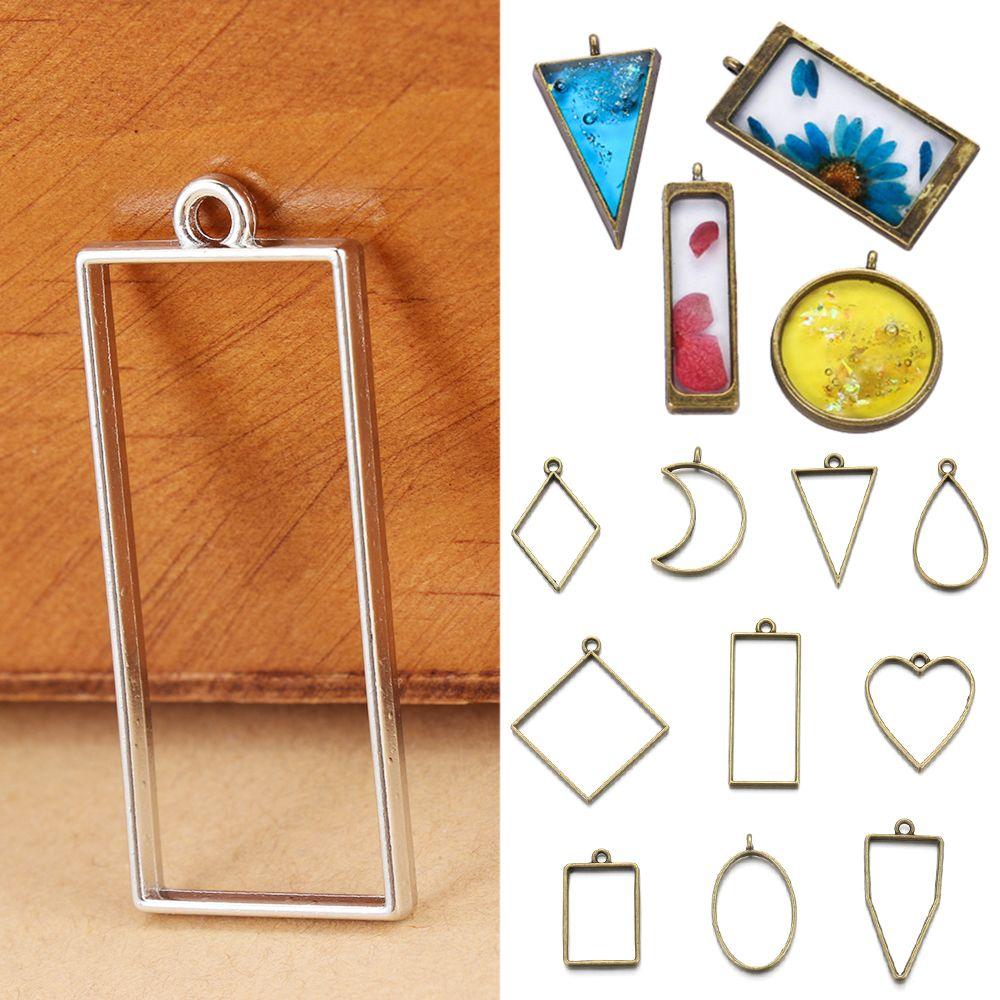 

10/30pcs New Cabochon Jewelry Making Resin Hollow Pendant Frame Geometric