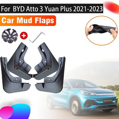 Blatníky do auta Pro BYD Atto 3 Yuan Plus EV 2022 Příslušenství 2023 4X Ochranný kryt proti stříkající vodě Přední Zadní Blatník Zástěrky