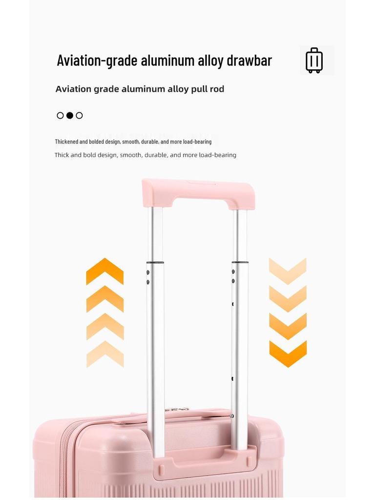 16-Inch Leather Carry-On Suitcase with Universal Wheels - Trolley Case for Men and Women