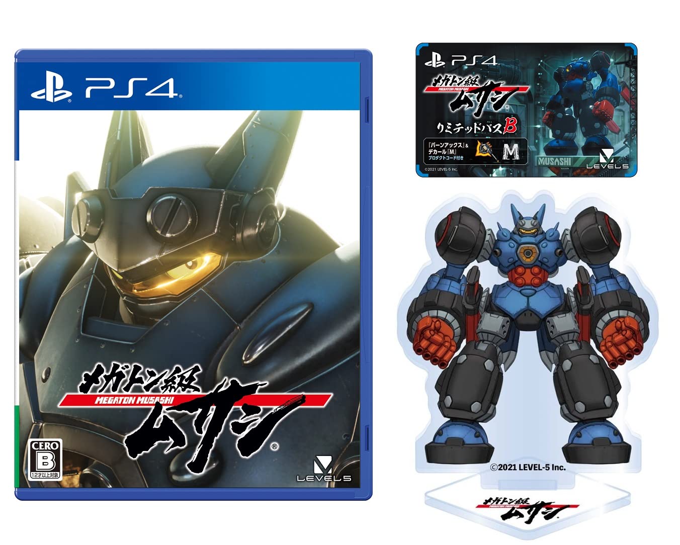 

Megaton Musashi PS4 Purchase Limited Pass B Burn Axe Decal serial Original Acrylic Stand - (Early Bonus (with & M code) & Bonus Included)