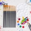 Kids Painting Brush Set Face Paint Set, Watercolor Acrylic Oil Kit, Aluminum Ferrule Brushes Nylon Hair for Artist, Body Canvas Art Supplies