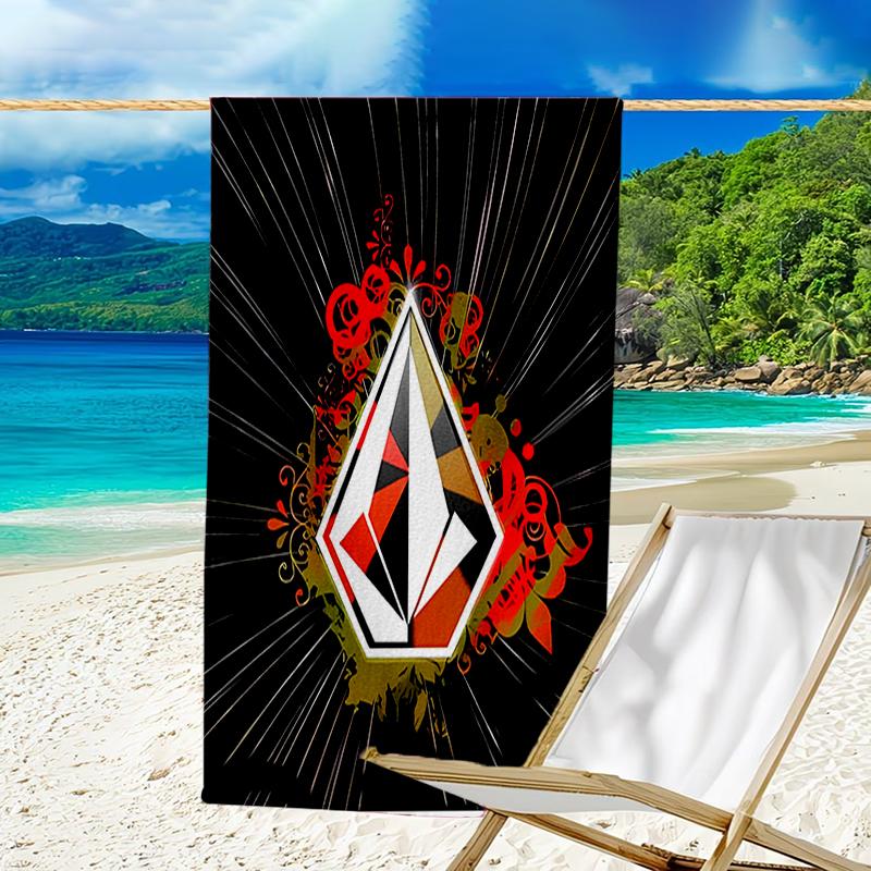 proof beach towel with a V-VOLCOM LOGO1 pattern - soft,absorbent,quick-drying,machine washable - perfect for swimming,camping,bathing