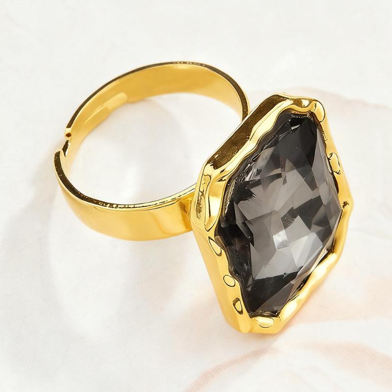 Minimalist Rhinestone Open Ring For Women Korean Fashion Geometry Adjustable Knuckle Ring Party Jewelry Lady Gift