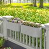 Set of 2 Hanging Flower Pots, Planters with Drainage System, Hole, Hooks, 42 x 16 x 15 cm, Light Gray