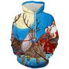 Christmas Men's Hoodie 3D Printed Long-Sleeve Hooded Sweatshirt Fall/Winter Holiday Style Casual Oversized Men's Sweatshirt Top