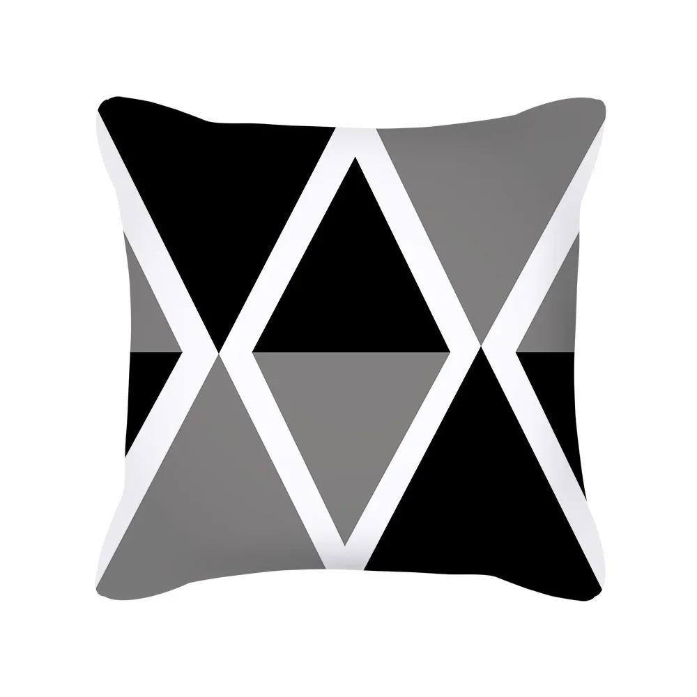 Kissenbezug schwarz und weiß, Kissenbezug mit geometrischem Druck, Moderner und schlichter Stil, Heimdekoration, für Sofa