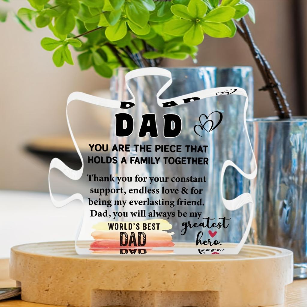 Inspirational Acrylic Decorative Sign - Perfect Thank You Gift for Dad on Father's Day, Birthday & More - Versatile for Bedroom, Kitchen & Living Room