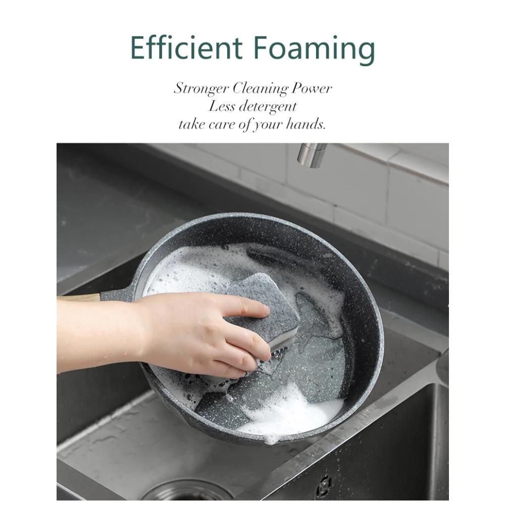 HOMZY 20 יחידות ספוגי ניקוי דו-צדדיים לניקוי ותחזוקת סירים ומחבתות ספוגי שטיפה ערכת פדים לשפשוף ביתיים כלי מברשת