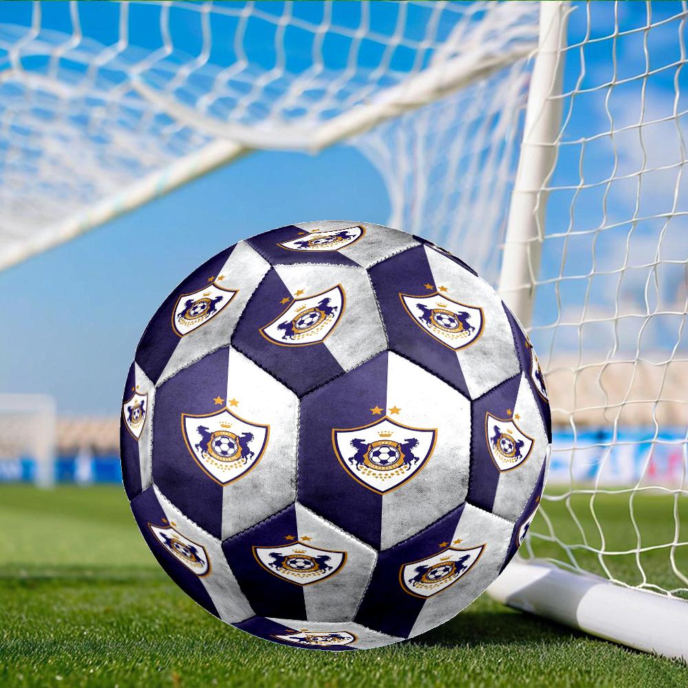 Qarabag Golden Crested Football Emblem Size 5 Soccer Ball,Indoor/Outdoor Suitable for Training Matches Tournaments Practice Games Gift for Fan