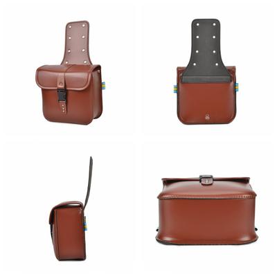 1 Pair Motorcycle Side Pouch PU Leather Waterproof Saddlebag Car Modification Hanging Bags Brown
