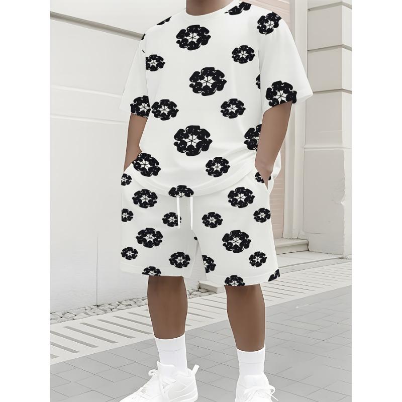 Men's 3D Digital Printed Personalized Fashion Short-sleeved Suit, Casual Wear, Summer Wear, Streetwear Lovers