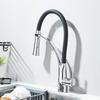 Chrome Rubber Kitchen Faucet Mixer Tap Rotation Pull Down Stream Sprayer Taps Hot Cold Water Tap One Handle Kitchen Tap